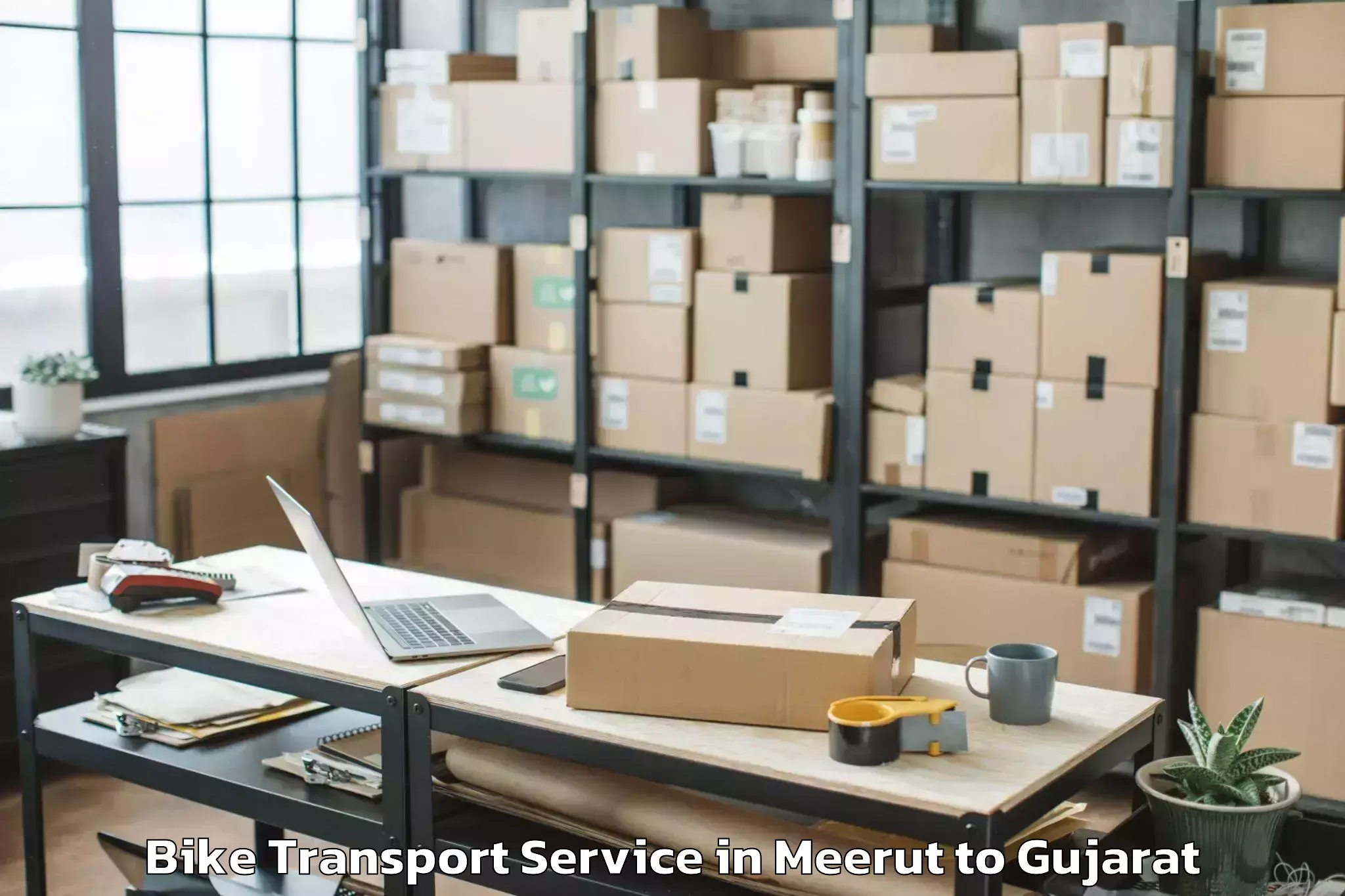 Book Meerut to Mangrol Bike Transport Online